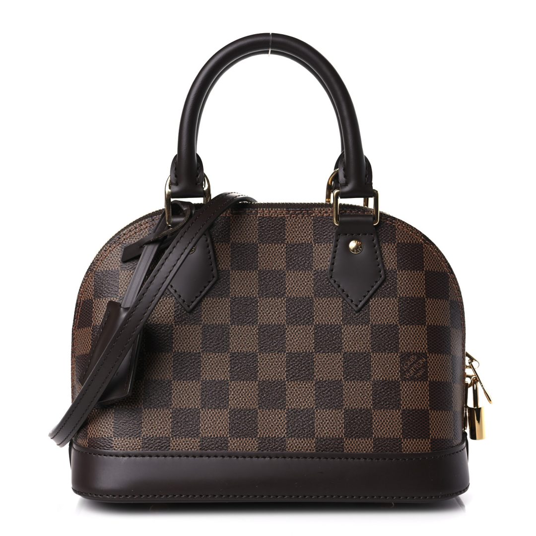 Dark brown Louis Vuitton Damier Ebene Alma BB 