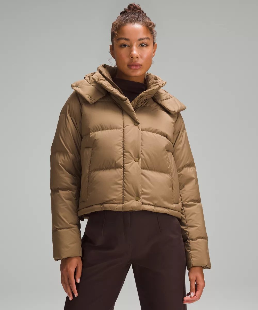 Tan Lululemon Wunder Puff Cropped Jacket 