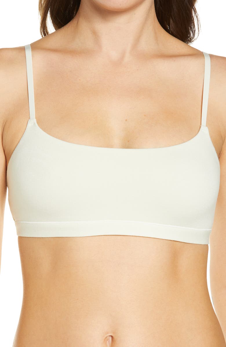 White Skims Stretch Cotton Jersey Scoop Bralette 