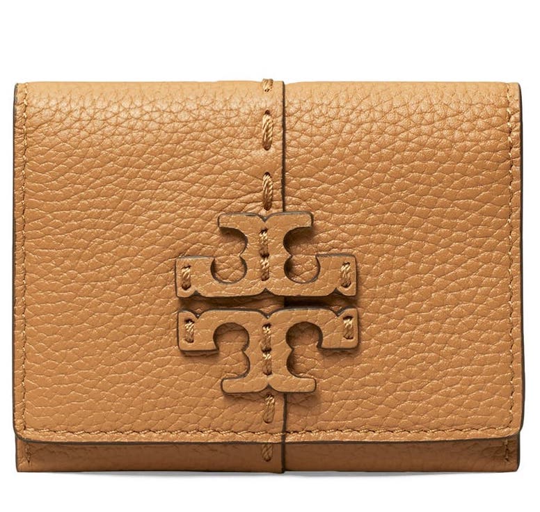 Tan Tory Burch McGraw card case