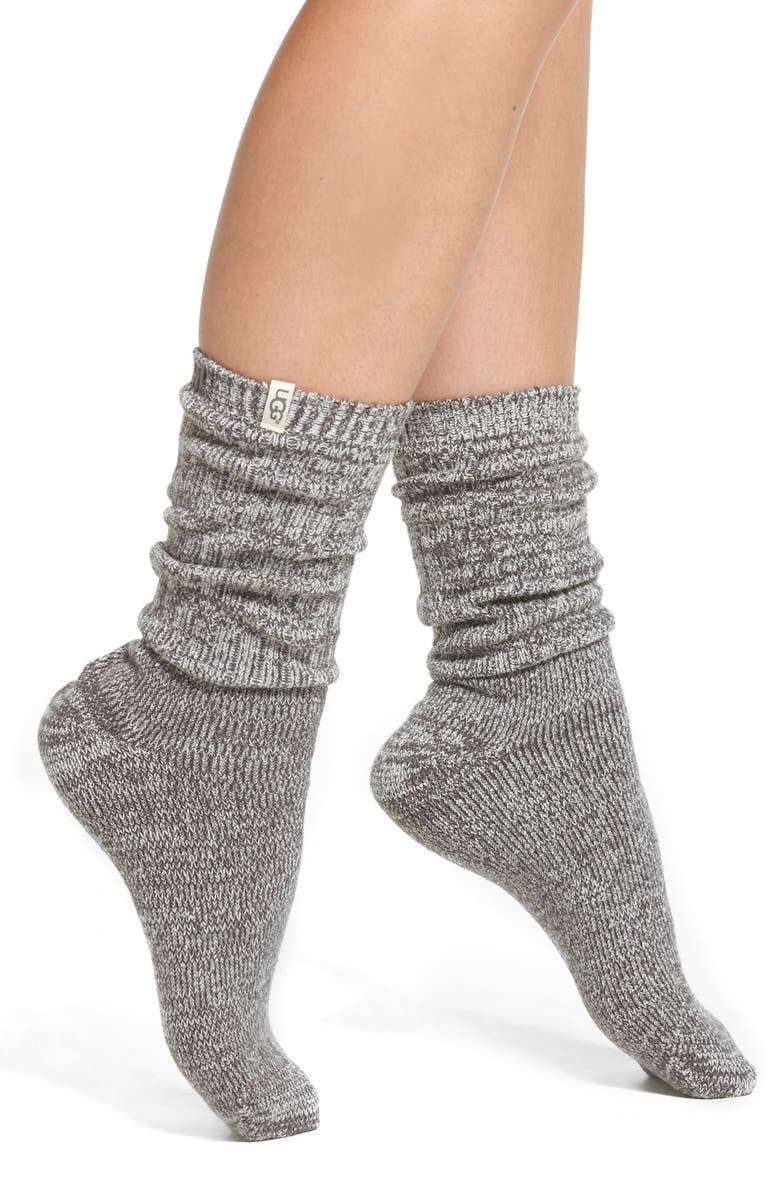 Grey UGG Ribbed Crew Socks 