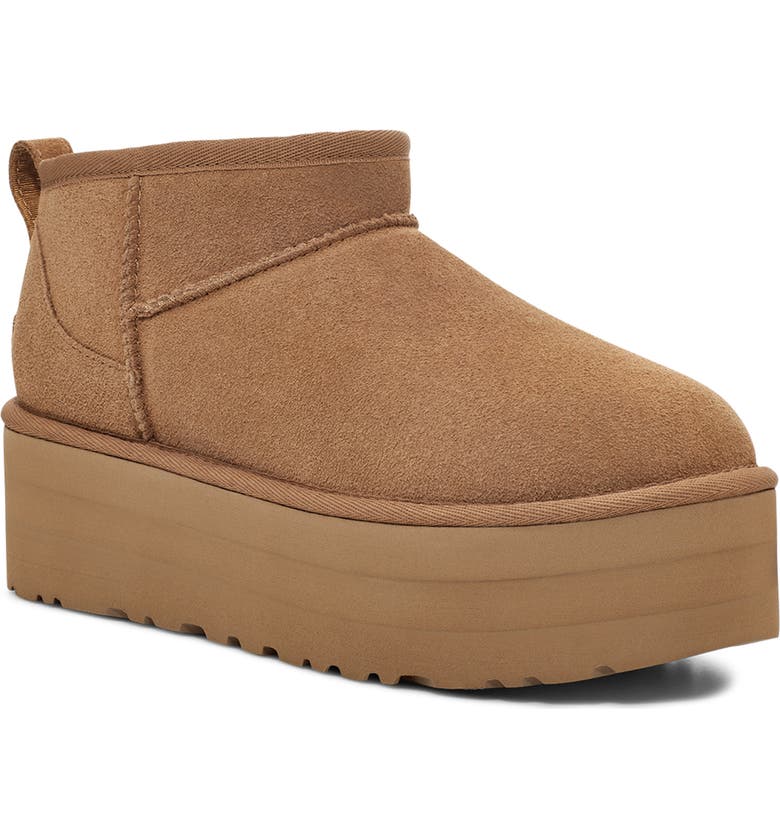 Tan UGG Classic Ultra Mini Platform Boot