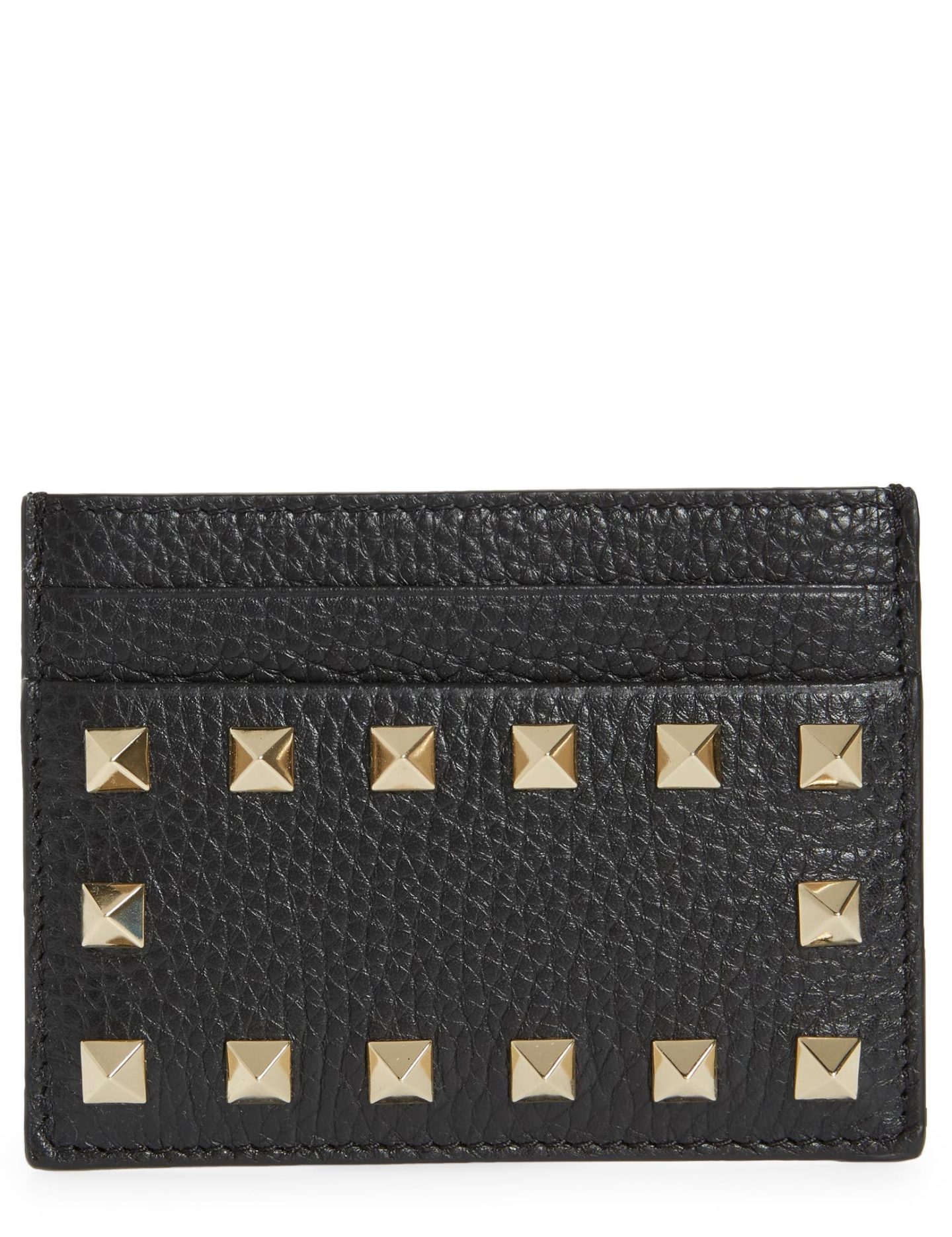 Black Valentino Rockstud leather card holder