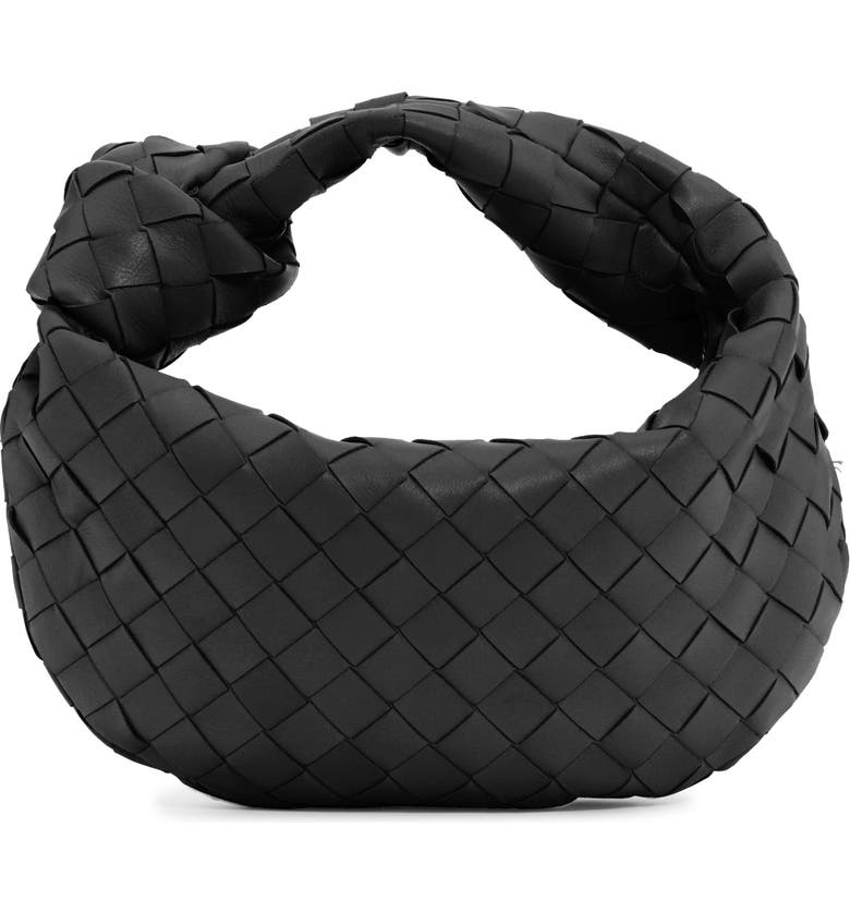 Black Bottega Veneta Mini Jodie Leather Hobo 