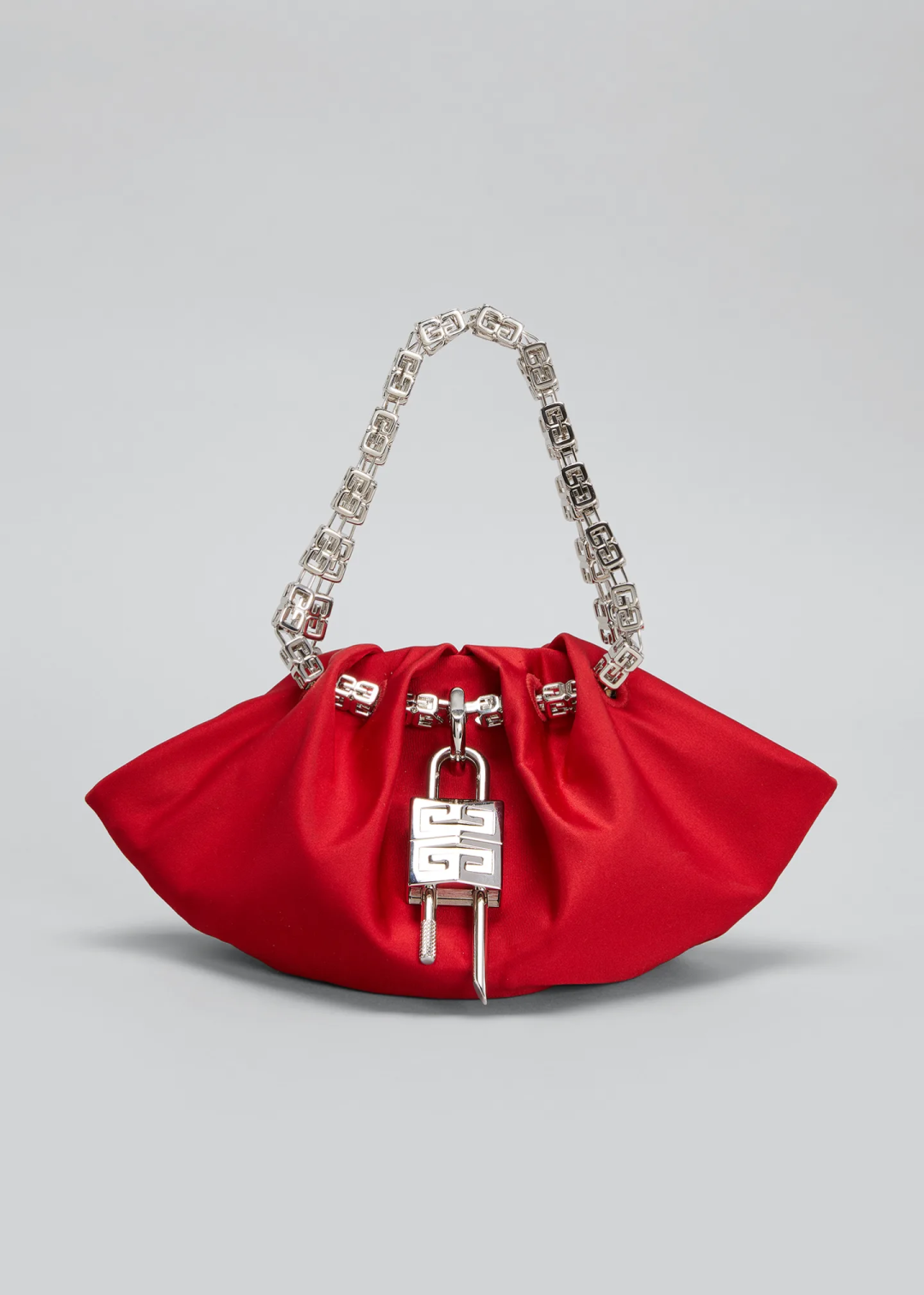 Red Givenchy Mini Kenny Monogram Top-Handle Bag in Silk 