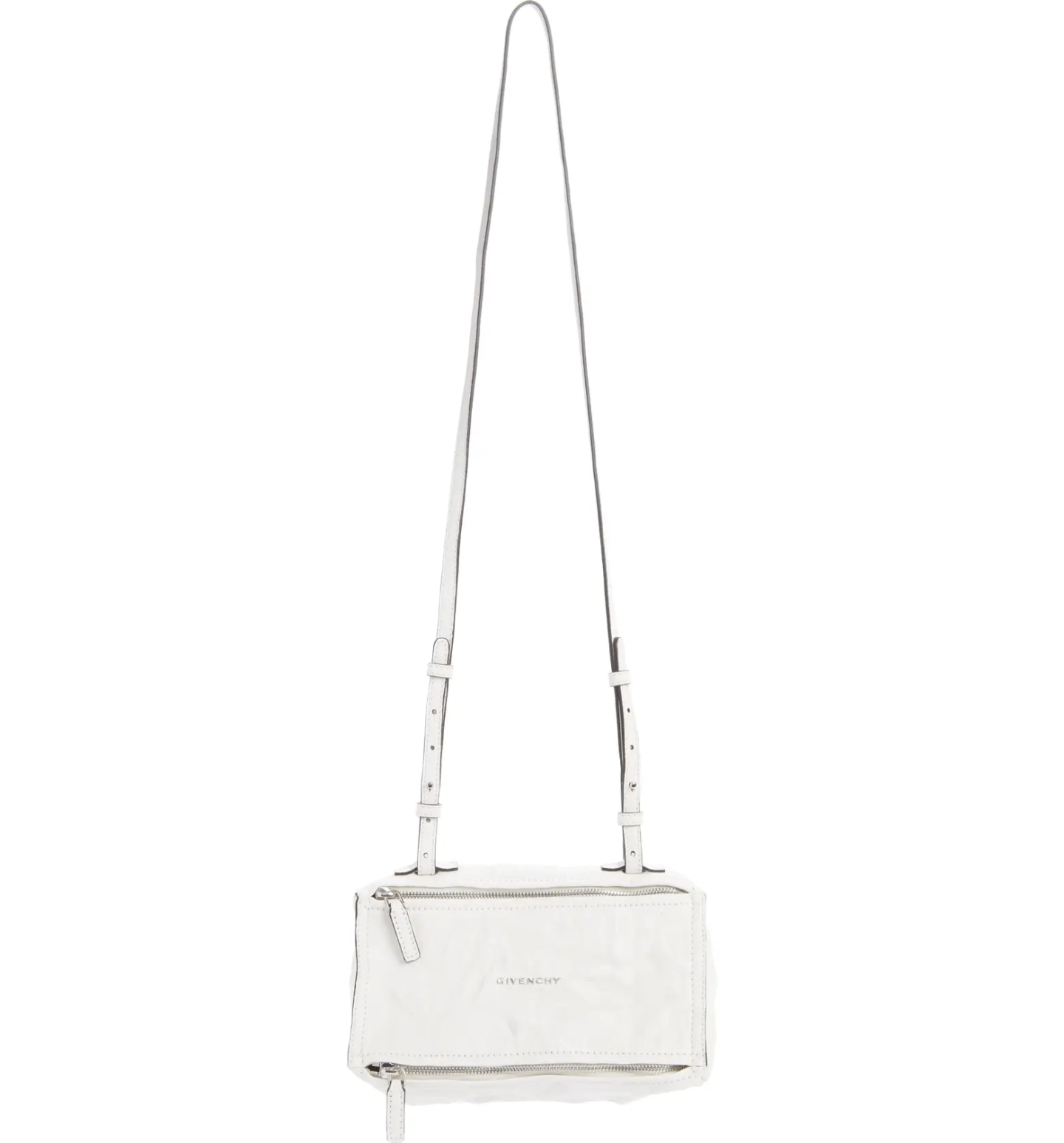 White Givenchy Mini Pepe Pandora Leather Shoulder Bag 