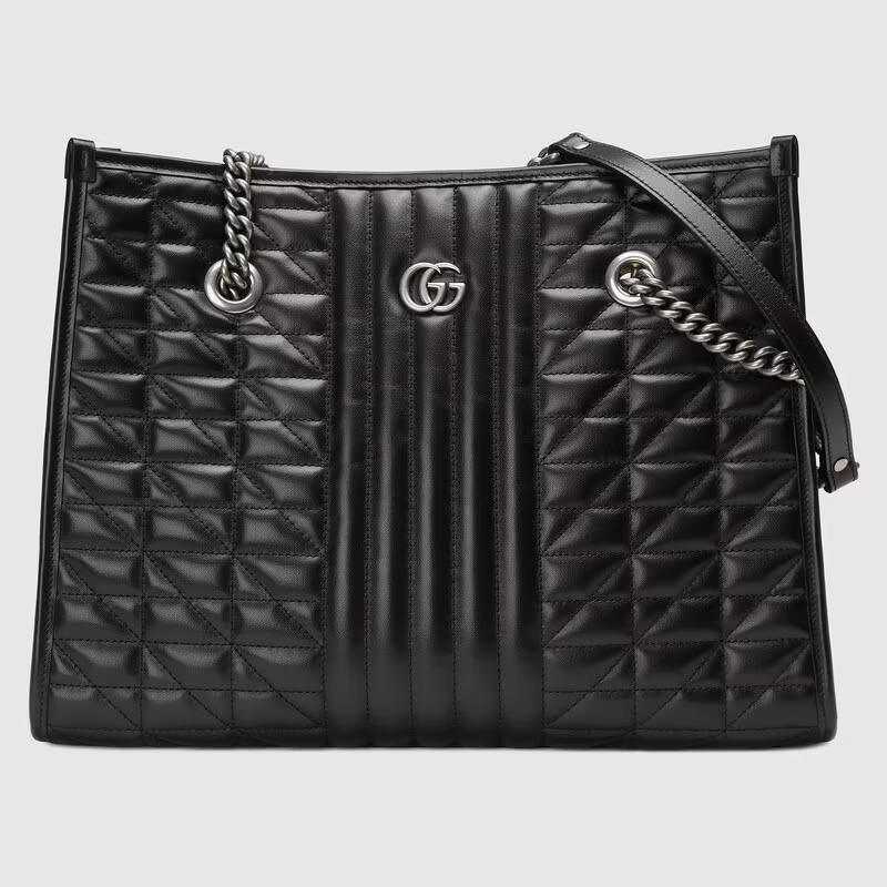 Best designer bags for school and college: Black Gucci GG Marmont medium tote bag 