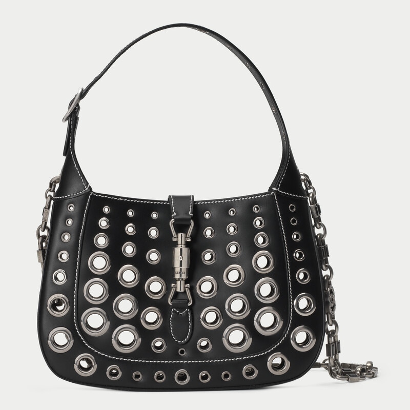 Black and silver Gucci HA HA HA Jackie 1961 shoulder bag 