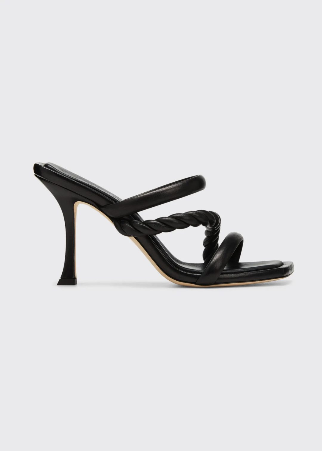 Black Jimmy Choo Diosa Leather Three Band Sandals 