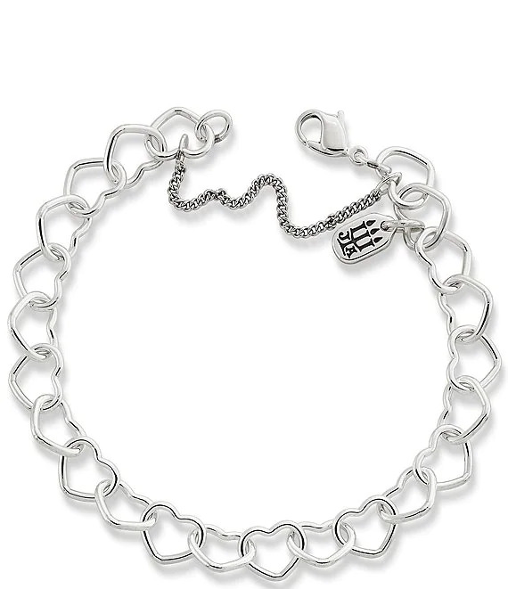 Silver James Avery heart chain link bracelet