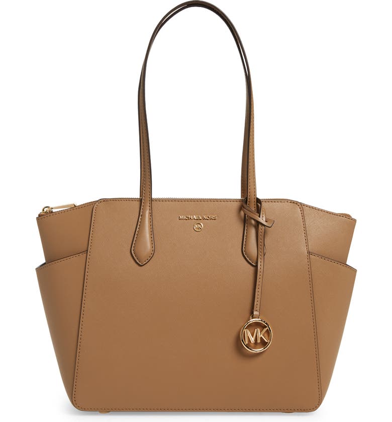 Tan Michael Kors Medium Marilyn Leather Tote Bag 