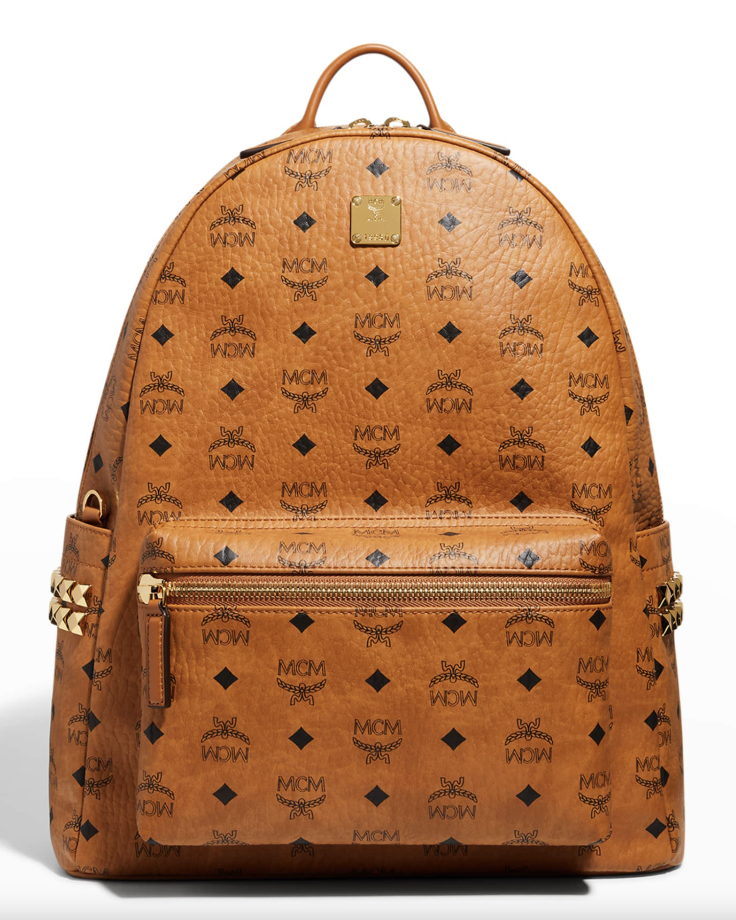 Burnt Orange MCM Stark 32 Visetos Canvas Backpack 