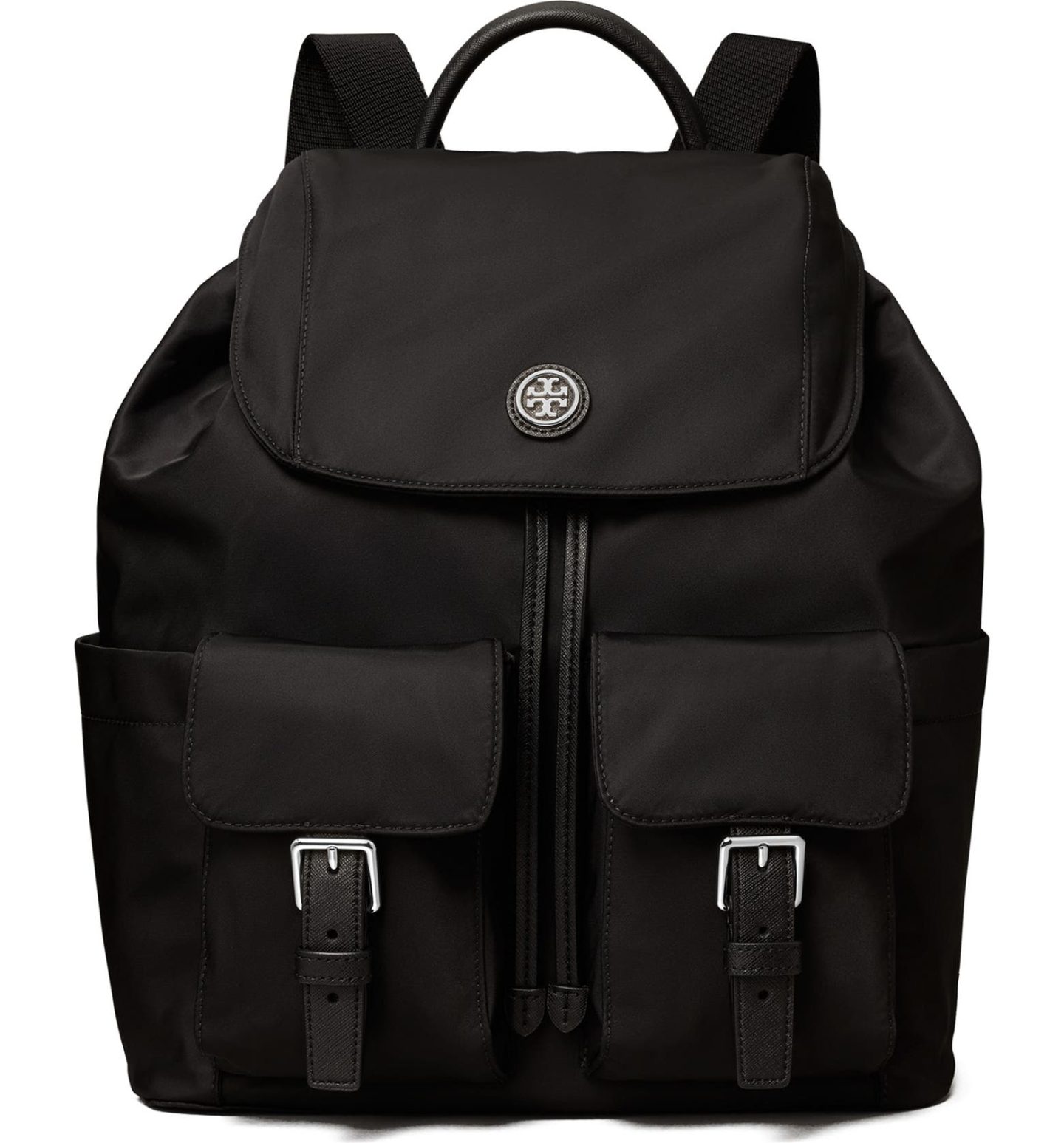 Black Tory Burch Flap Nylon Backpack
