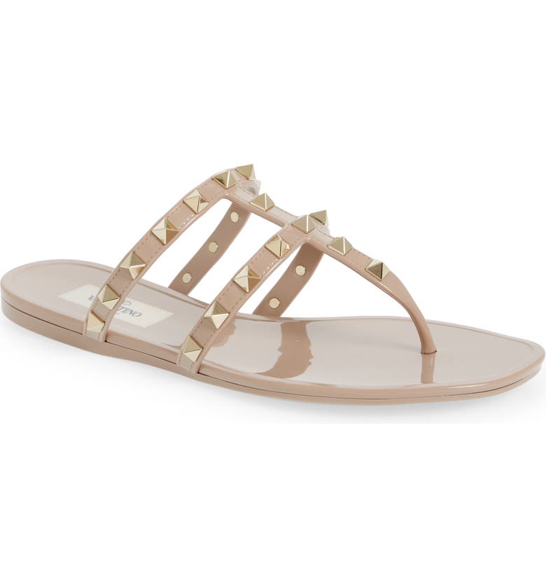 Beige Valentino Garavani Jelly Thong Sandals