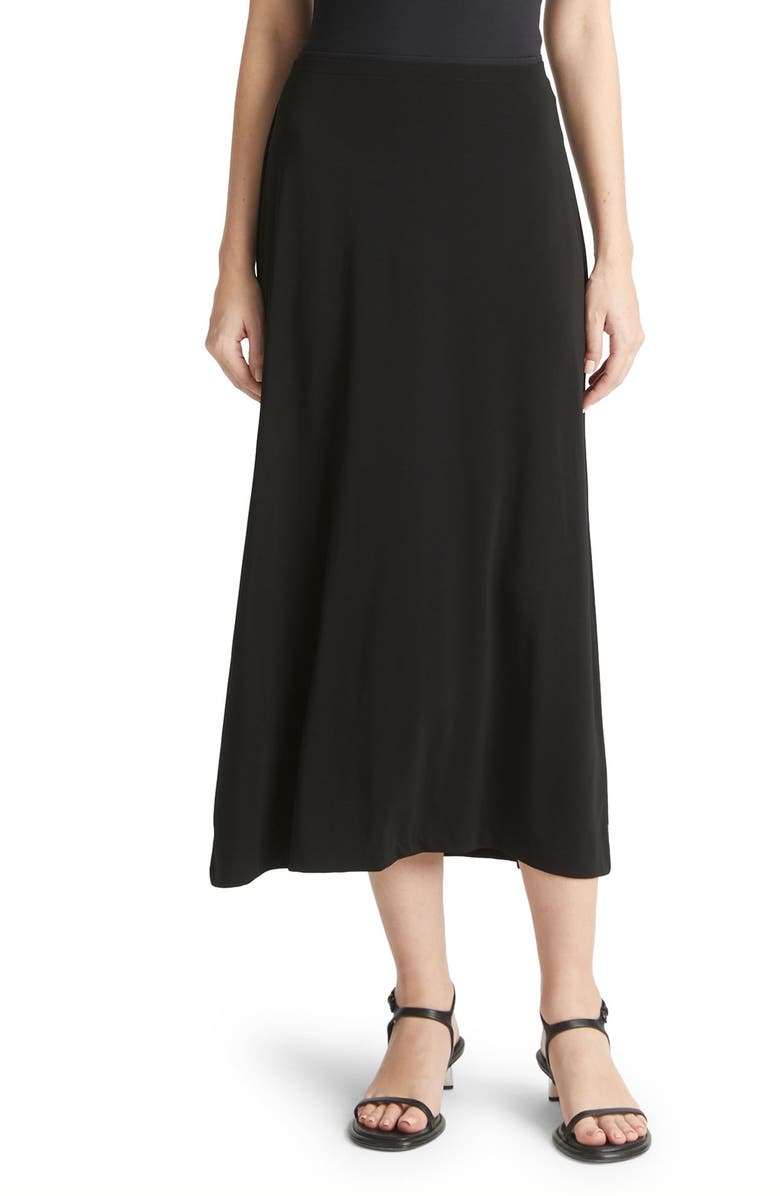 Black Vince Pull-on Midi Skirt 