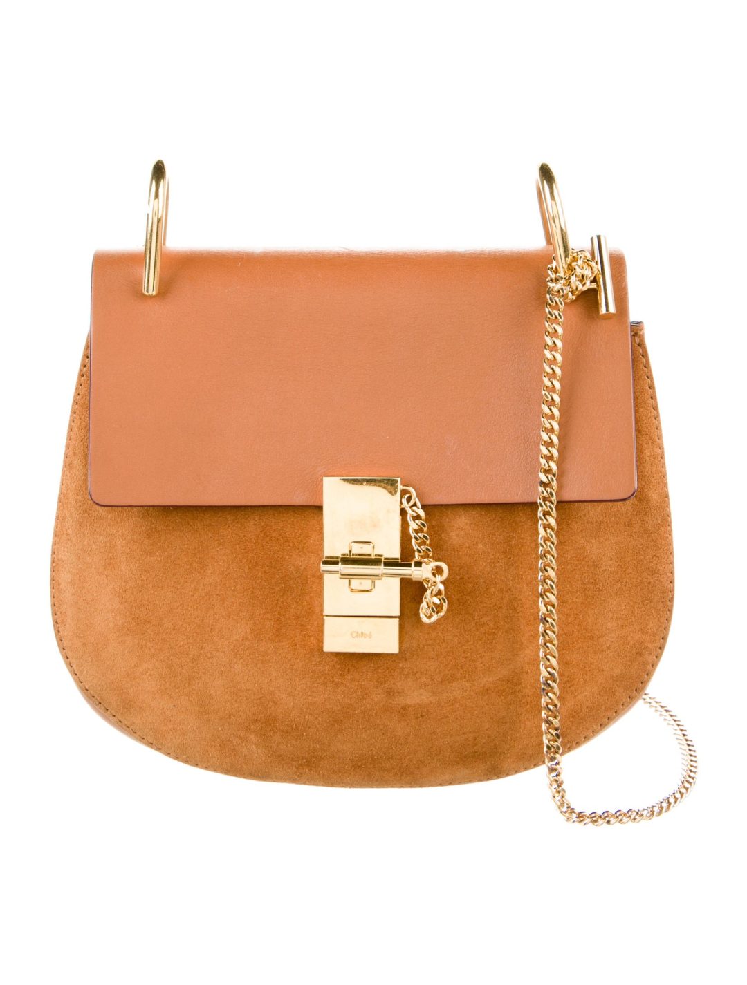 Tan Chloe Leather Drew Bag 