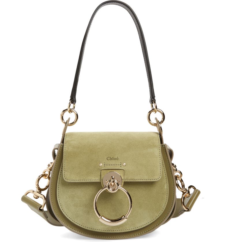 Green Chloe Small Tess Leather Crossbody Bag 