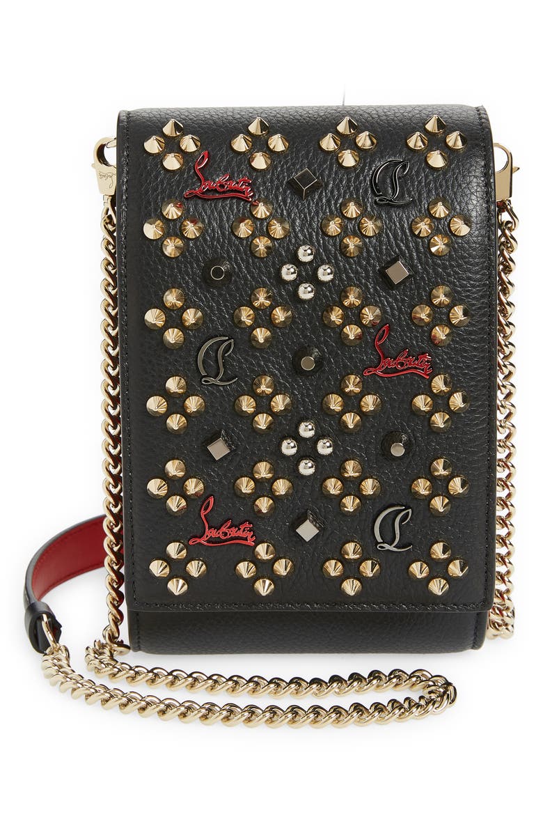 Black Christian Louboutin Paloma Leather Phone Pouch 
