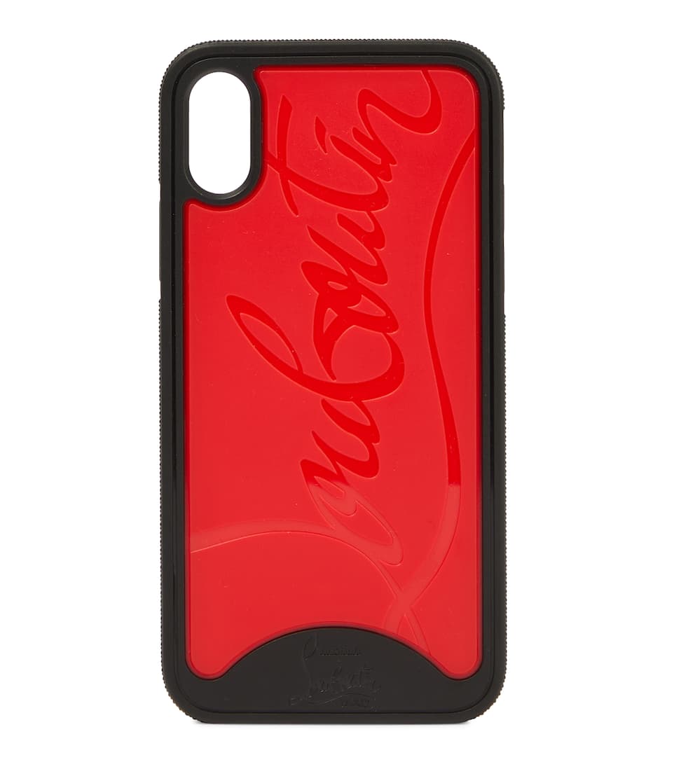 Black and red Christian Louboutin Loubiphone Sneakers iPhone X/XS case 