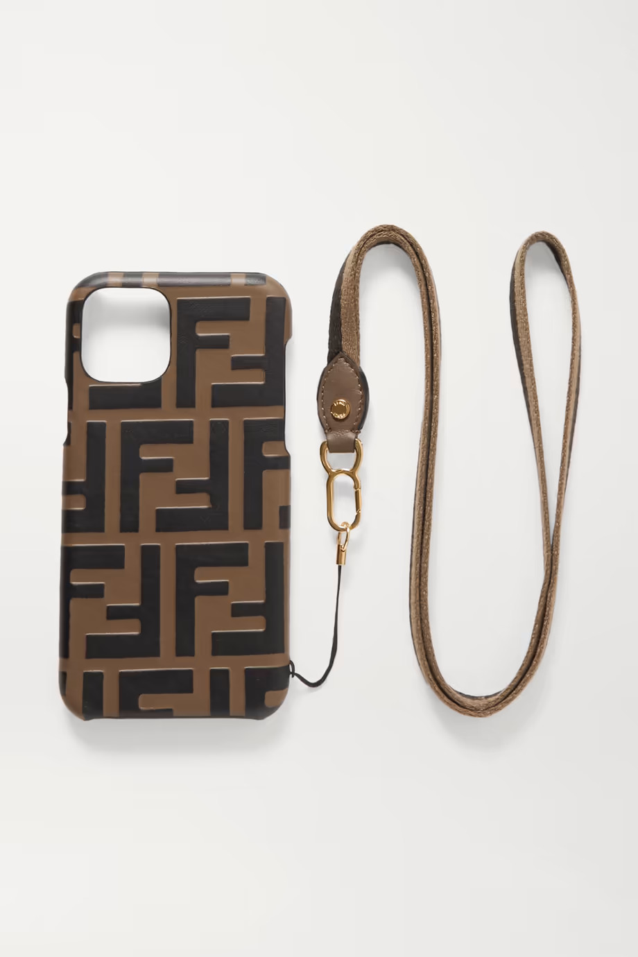 Best designer phone cases: Brown Fendi Canvas-trimmed embossed leather iPhone 11 Pro case 