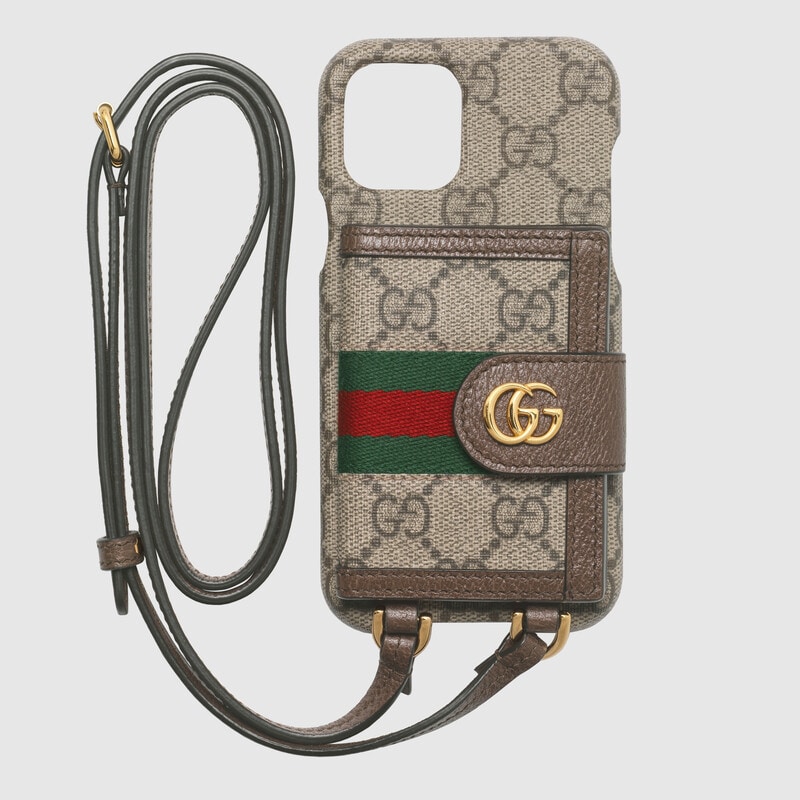 Brown, red, and green Gucci Online Exclusive Ophidia case for iPhone 12 and iPhone 12 Pro 