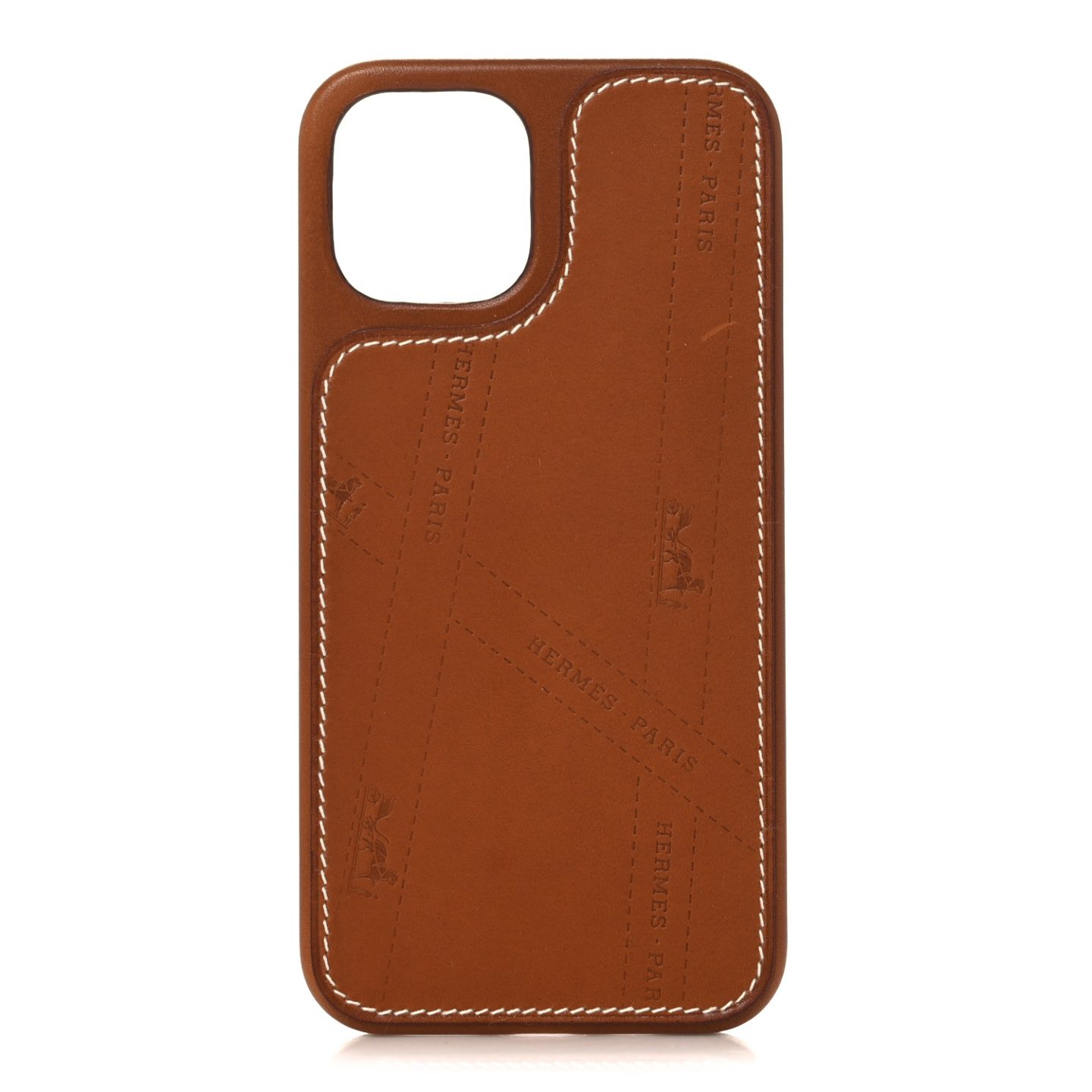 Tan Hermes Barenia Bolduc iPhone 12/12 Pro Case 