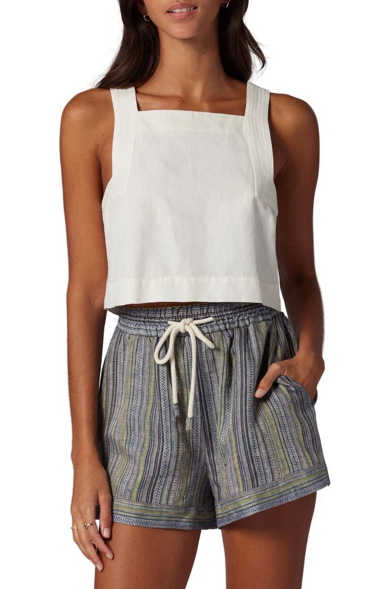 White Joie Sof Cotton & Linen Square Neck Tank 