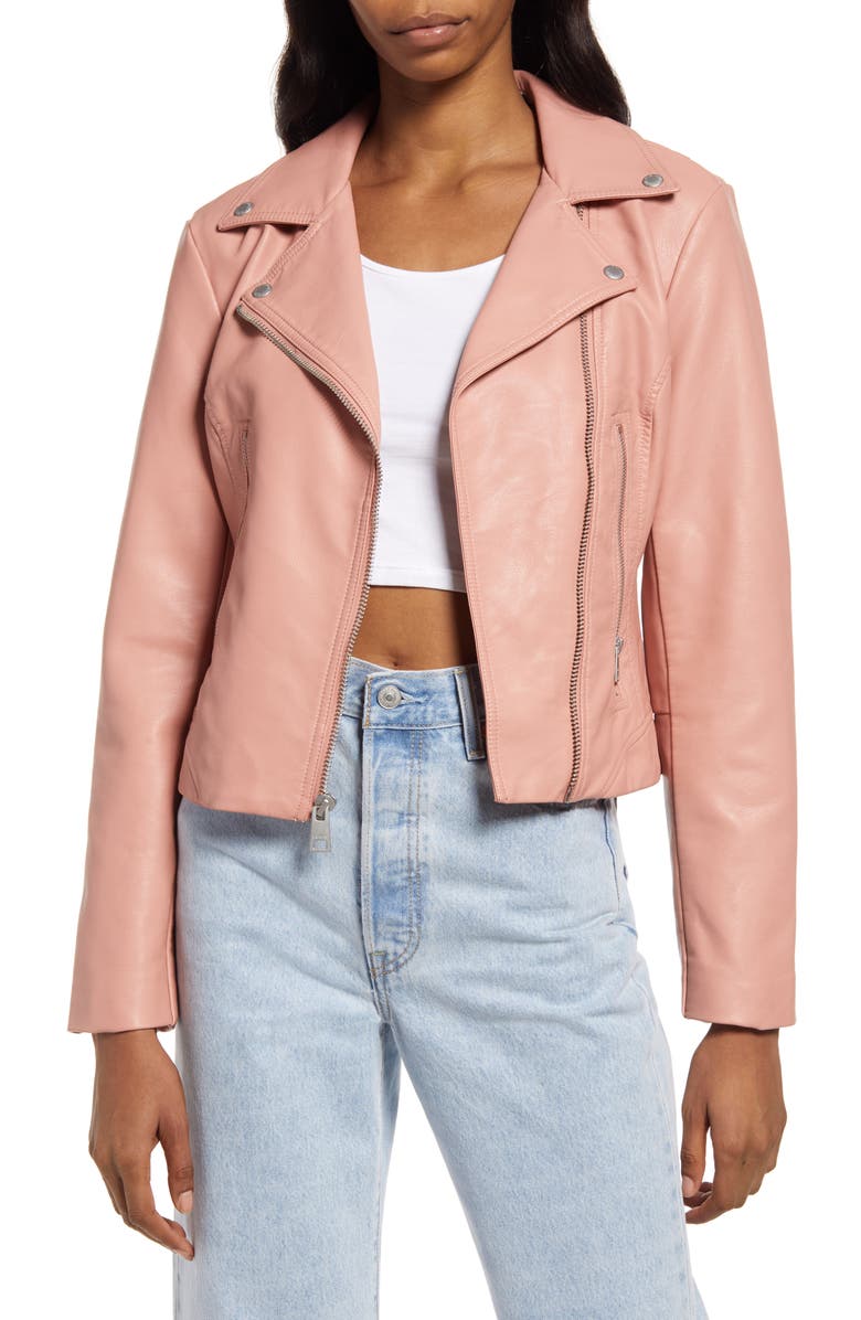 Light pink Levi’s Faux Leather Moto Jacket 