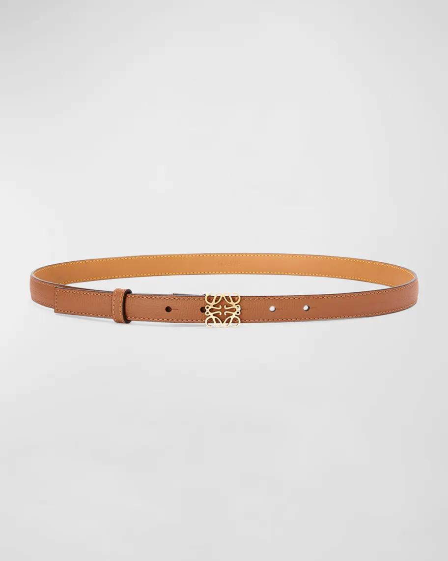 Tan Loewe Anagram Leather Belt