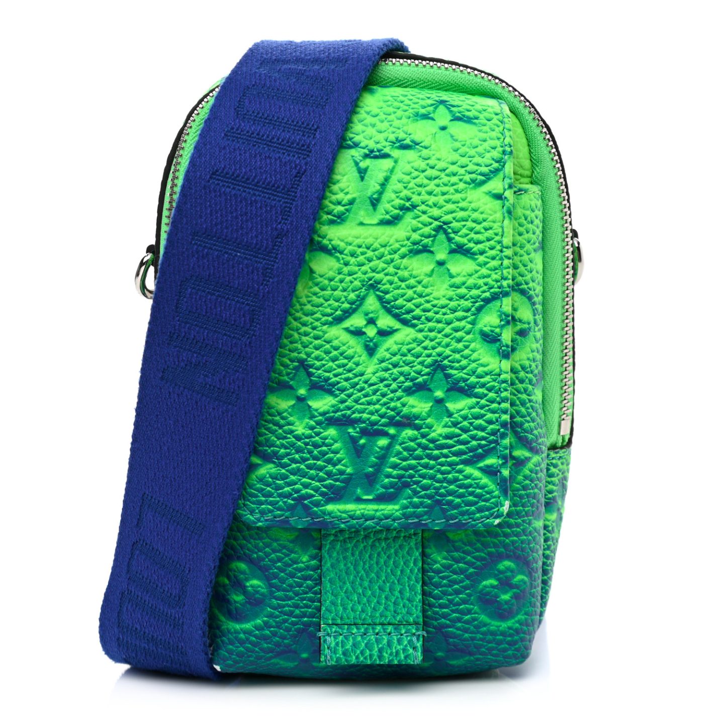 Green and blue Louis Vuitton Taurillon Illusion Double Phone Case 