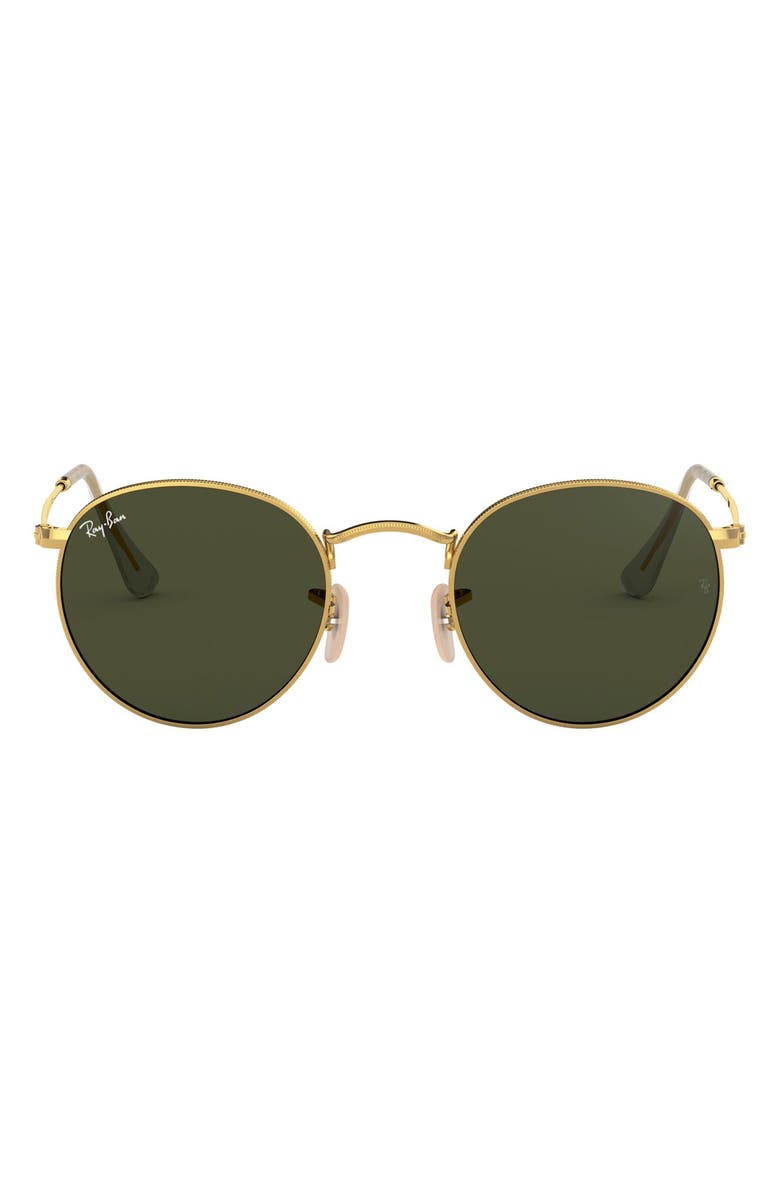 Grey and gold  Ray Ban Icons 50mm Round Metal Sunglasses 