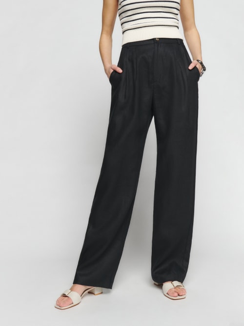 Black Reformation Mason Linen Pant 