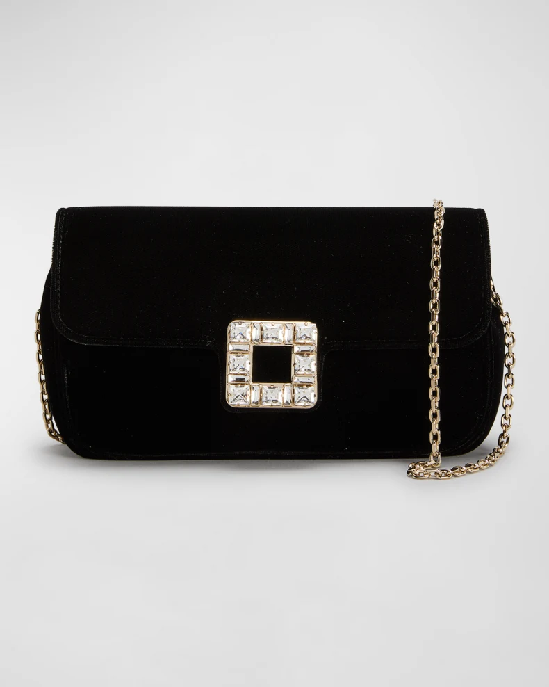 Black Roger Vivier Tres Buckle Phone Holder Shoulder Bag 