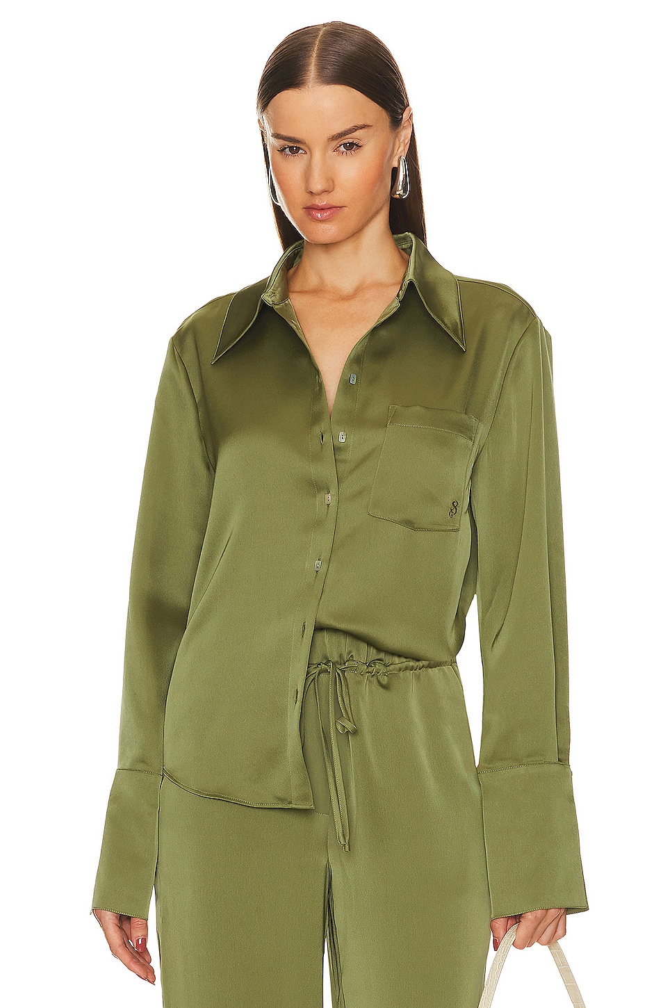 Khaki green Song of Style Tito Button Down Shirt 