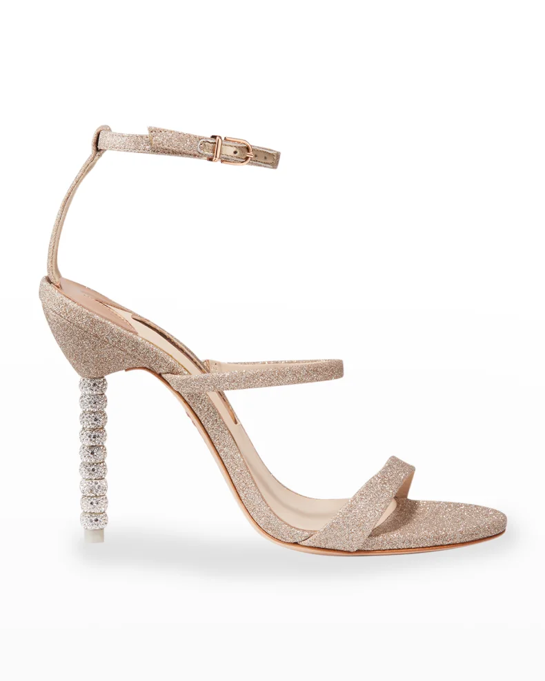 Champagne Sophia Webster Rosalind Glitter Sphere-Heel Sandals 