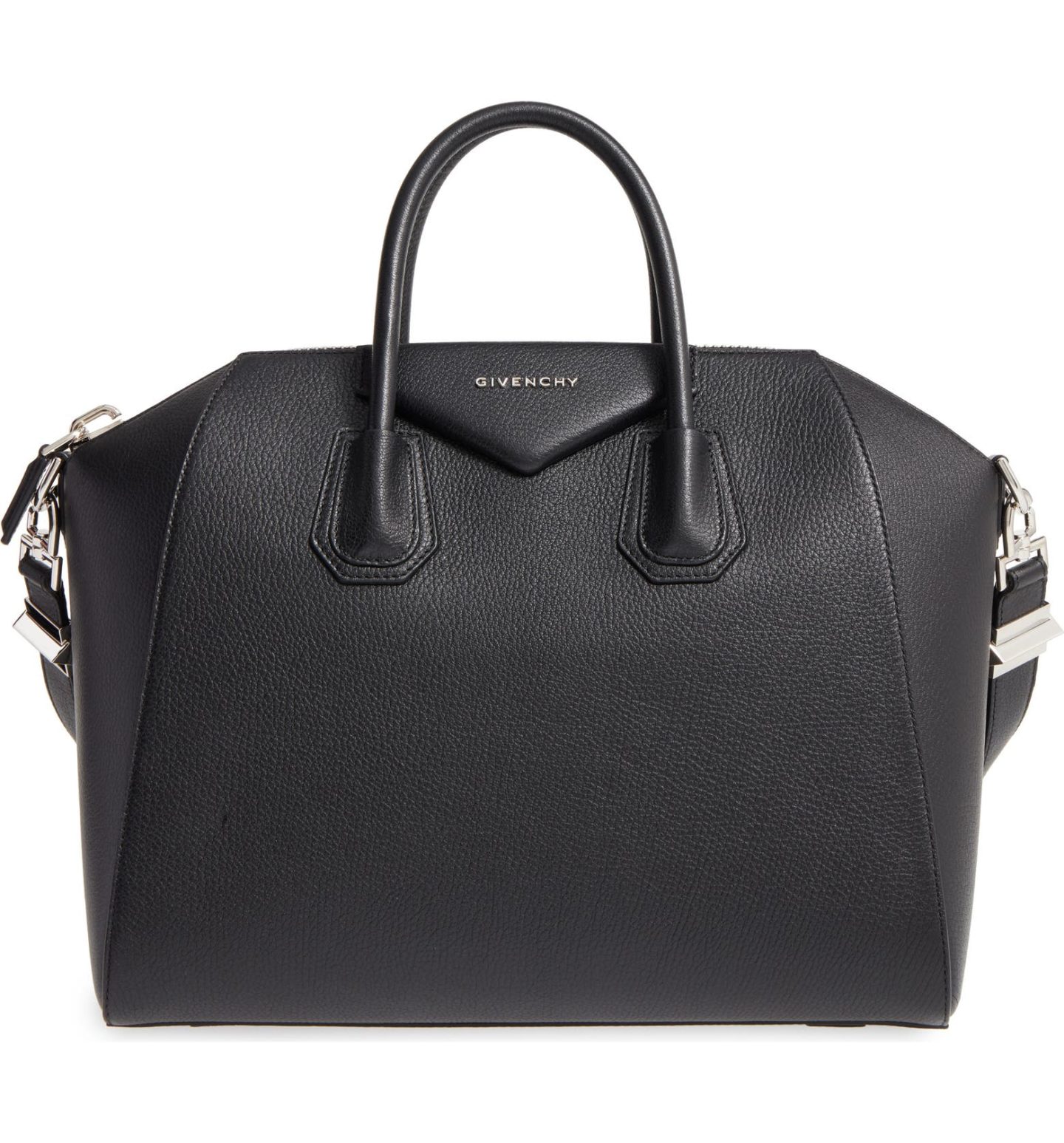 Best designer bags for teachers: Black Givenchy Medium Antigona Box Leather Satchel 