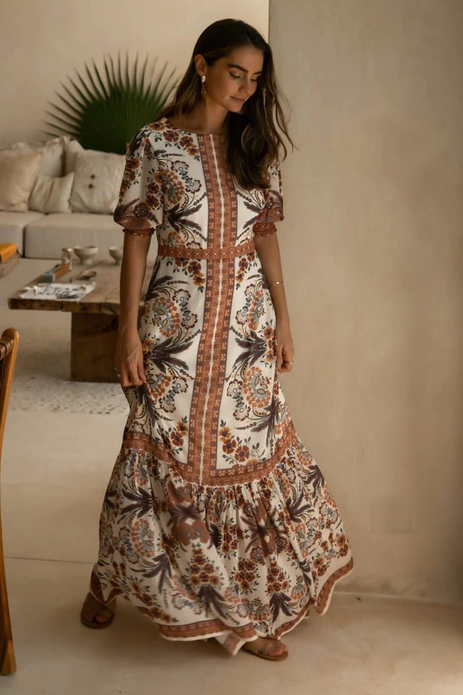 Bohemian earthy toned maxi dress