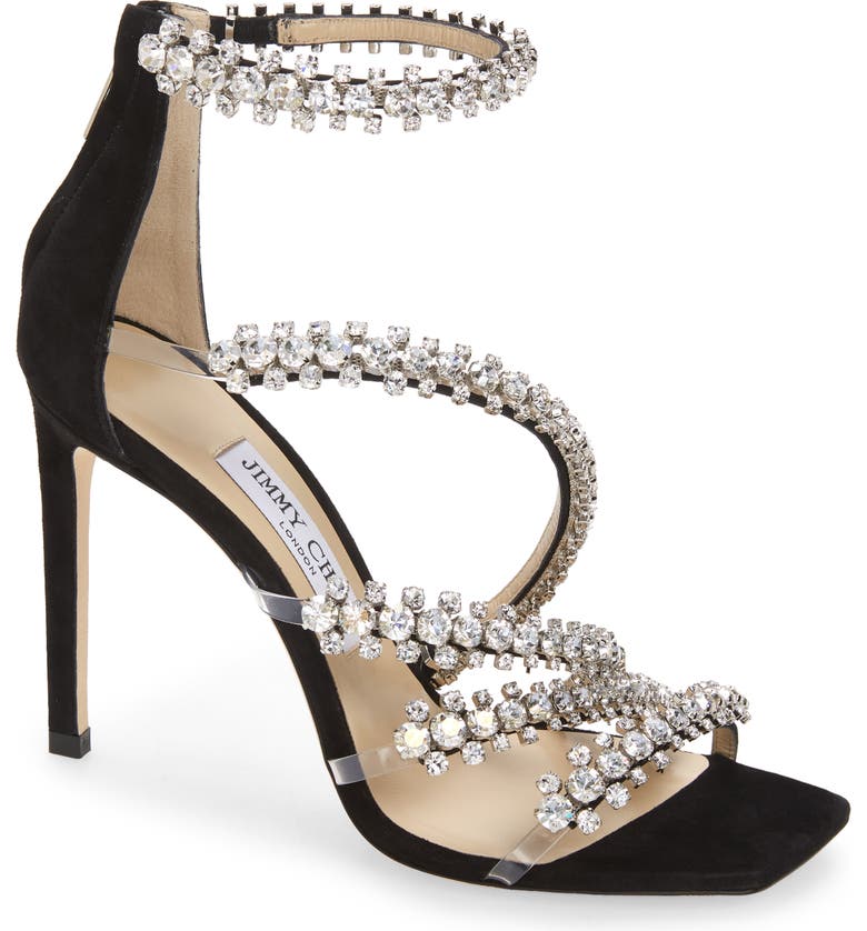 Black Jimmy Choo Josefine Crystal Embellished Sandal 