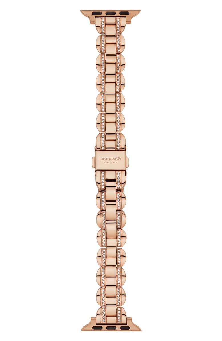 Rose gold Kate Spade scallop 20mm Apple Watch® pavé bracelet watchband