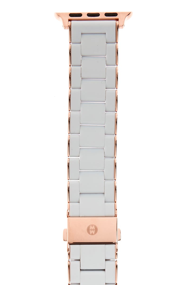 Light grey and rose gold Michele Silicone 20mm Apple Watch® Watchband 