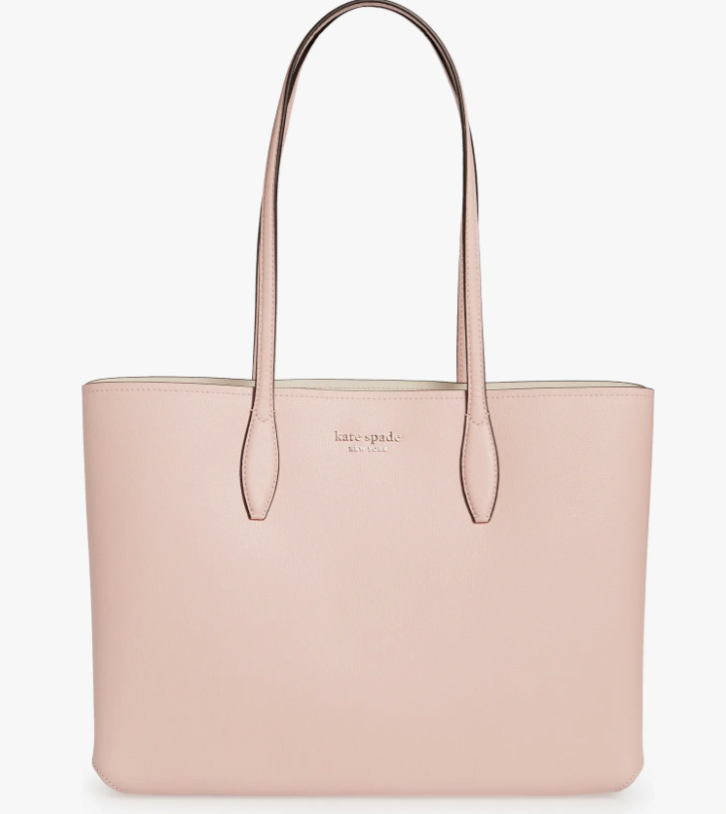 The Best College Bags For Girls: Kate Spade All Day Large Leather Tote in pastel pink