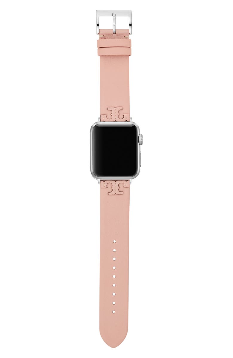 Pink Tory Burch McGraw Leather Band for Apple Watch
