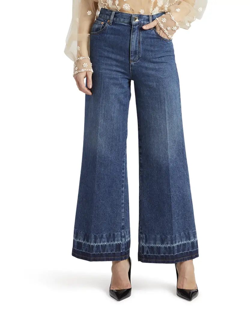 Blue Valentino Garavani Flare Denim Pants 