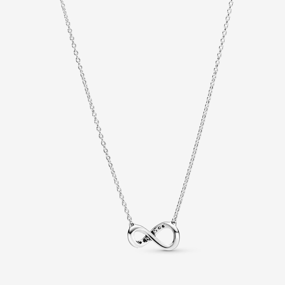 Silver Pandora Sparkling Infinity Collier Necklace