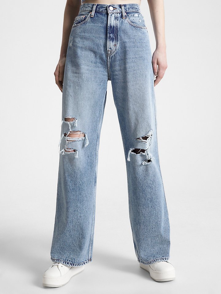 Blue Tommy Jeans Claire High-Rise Wide Leg Jeans