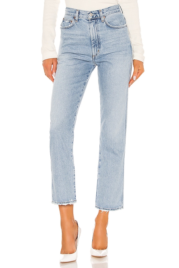 Blue Agolde Pinch Waist High Rise Kick 