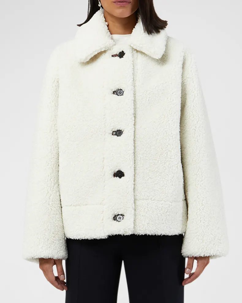 White Apparis Charlie Faux Shearling Reversible Short Jacket 