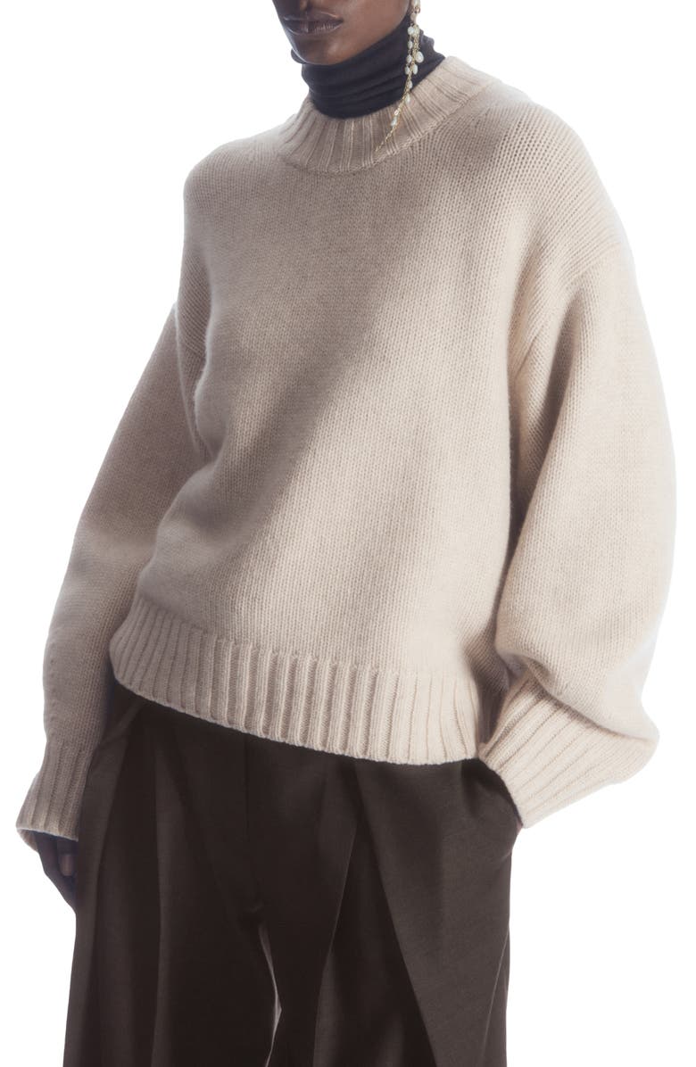 Ivory COS Crewneck Chunky Cashmere Sweater 
