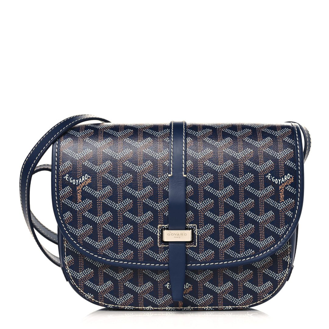 Navy Goyard Goyardine Belvedere II PM Messenger Bag 