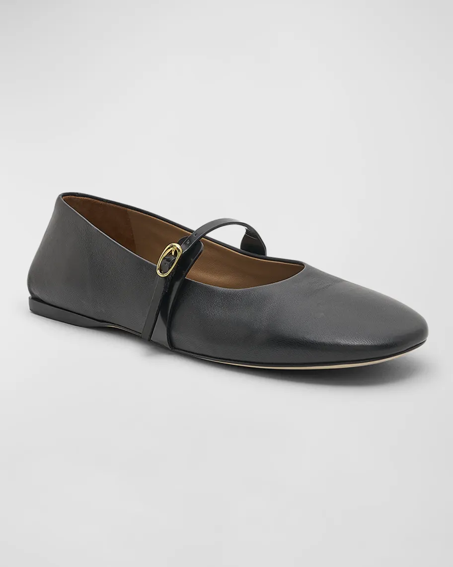 Black Jacquemus Les Ballerines Rondes Mary Jane Flats 